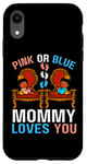 Coque pour iPhone XR Rose ou bleu Mommy Loves You sexe révéler maman fête prénatale