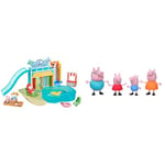 Peppa Pig Toys Peppa's Waterpark Playset with 15 Pieces Including 2 Figures, Kids Toys & Peppa's Adventures Peppa's Family Figure 4-Pack in Pajamas, Ages 3 and Up