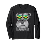 Miniature Schnauzer Dog Jamaica Flag Sunglasses Long Sleeve T-Shirt