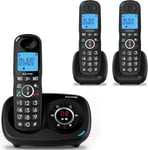 Alcatel - Trio Handset Phone, Cordless & Answer Machine Landline, Black