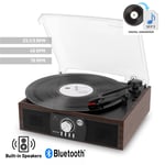 LP Record Player, Stereo Speaker System, USB Vinyl to MP3, Bluetooth, Dark Wood