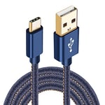 NoveltyThunder For Samsung Galaxy A51 Denim 1M Blue Type C Charger USB Cable Power Lead