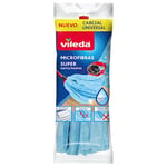 Vileda 167433 Serpillère en microfibre avec bandes et tête universelle, Bleu, Talla unica
