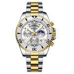Primetimes Mariner Men's Chronographic Divers Watch Silver/Silver/Gold