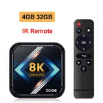 European Standard 4GB 32GB IR RC DQ08 RK3528 Smart TV Boîte Android 13 Quad Core Cortex A53 Soutien 8K Vidéo 4K HDR10 + Double Wifi BT Google Voix 2G16G 4G 32G 64G ""Nipseyteko