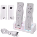 SunshineFace 4 IN 1 Controller,Charging dock with 4 Rechargeable Batteries and LED Indicators for Wii Controller
