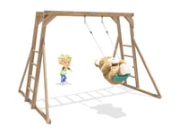 Kids Monkey Bars Swing Set Childrens Wooden Climbing Frame Garden Play Timber