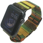Max Tribal Fabric Compatible with Apple Watch Strap 38mm 41mm 42mm 40mm 44mm 45mm for iWatch Series 7 6 5 4 3 2 1 Nylon Band Stainless Steel Buckle and Lugs (38mm/40mm/41mm-S/M - Green)