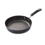 Tower T900113 Precision 24cm Non-Stick Forged Aluminium Frying Pan with Black Diamond Coating, Soft Grip Handle, Black