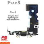 NEW iPhone 8/SE 2020 Charging Dock Port / Dual Microphone Replacement BLACK