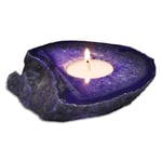 Serafino Agate Tea Light Candle Holder - Tea Lights Included! (Purple)