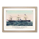 Big Box Art Steamship Victoria of The Anchor Line Framed Wall Art Picture Print Ready to Hang, Oak A2 (62 x 45 cm)