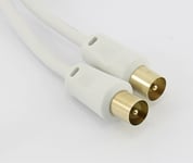 1 Metre 1M TV COAXIAL AERIAL CABLE LEAD MALE TO MALE COAX TELLY TELE WIRE WHITE