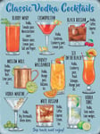 Vodka Cocktails - Metal Wall Sign (3 sizes - Small/Large and Jumbo) (Large 30cm x 40cm)