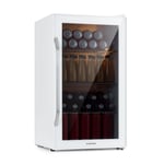 Beersafe XXL Quartz Réfrigérateur 80 litres 3 étagères Porte en verre panoramique avec double isolation blanc