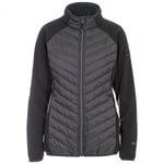 Trespass Hybrid Womens Underpinned Padded Fleece Jacket in Charcoal size Small