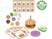 Woopie Raw Wooden Burger Restaurant Puzzle För Barn 15 El. Fsc-Certifierad