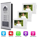 7 Inch HD IR Video Intercom Doorbell One Camera With Three Monitor (US Plug) BLW