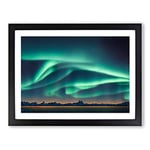 Vibrant Aurora Borealis H1022 Framed Print for Living Room Bedroom Home Office Décor, Wall Art Picture Ready to Hang, Black A2 Frame (64 x 46 cm)