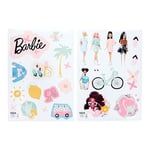 Paladone Stickers muraux personnalisés sous licence officielle Barbie pour chambre d'enfant - Réutilisables - Décoration murale pour salle de jeux - Comprend les amis emblématiques de Barbie, lettres,