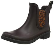 Joules Women's Rutland Rain Boot, Dark Brown, 3 UK