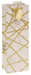 Creativ Vinpåse Presentpåse för flaska - Marmor med guldfolie 36 x 12,5 cm