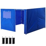 shunlidas 3X3m Oxford Cloth Party Tent Wall Sides Waterproof Garden Patio Outdoor Canopy Canopy Tent Commercial Instant Gazebos-Blue