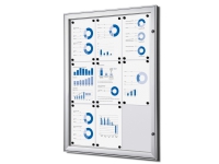TWIN Whiteboard Hängare för inomhus och utomhus med lock - 9 x A4 Silver 7410x23x10040mm (1st)