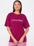 Calvin Klein Pure Cotton Crew Neck Top - Purple, Purple, Size Xs, Women