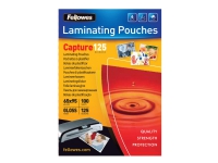 Fellowes Laminating Pouches Capture 125 micron - 100-pack - glättat - 65 x 95 mm lamineringsfickor