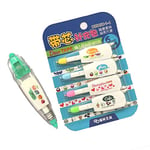 4pcs/Set Korea Creative Correction Tape Refill Pack Cute Sticker for Kids Cartoon Toys Learning Tool