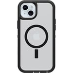 OtterBox Defender XT Coque pour iPhone 15 Plus / 14 Plus avec MagSafe, Antichoc, anti-chute, robuste, supporte 5 x plus de chutes que la norme militaire, Transparent/Noir, Livré Sans Emballage