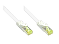 RJ45 patchkabel medCat.7 råkabel och snap-in kabelskoskydd (RNS®), S/FTP, PiMF, halogenfri, 600MHz, OFC, vit, 30m, Good Connections® (8070R-300W)