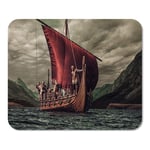 Mousepad Computer Notepad Office Ship Group of Vikings are Floating Sea on Drakkar Home School Game Player Computer Worker Inch