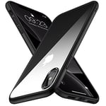 TENDLIN Coque Compatible avec iPhone X/iPhone XS Dos Rigide Transparent Mince Coque iPhone X/Coque iPhone XS - Noir