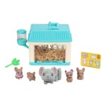 Little Live Pets - Mama Surprise Minis, Feed and nurture a Lil' Mouse Inside their Hutch so she can be a Mama, She has 2, 3, or 4 Babies with Surprise Accessories to Dress Up the Babies,