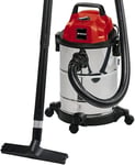 Einhell TC-VC 1820 S wet and dry vacuum cleaner (1,250 W, 20 l stainless steel tank, blow connection, 4 castors, Ø 36 mm suction hose + extension, floor nozzle, filters)