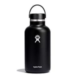 HYDRO FLASK - Water Bottle 1893 ml (64 oz) - Vacuum Insulated Stainless Steel Water Bottle with Leak Proof Flex Cap and Powder Coat - BPA-Free - Wide Mouth - Black