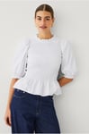 Ellos Collection - Blus med smock - Vit