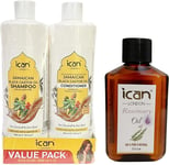 Ican London Jamaican Castor Oil Anti-Dandruff Shampoo 500Ml + Conditioner 500Ml