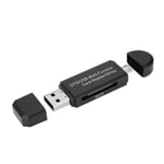 A sixx Portable SD/Micro SD Card Reader Memory Card Reader, USB/Micro USB Interface Card Writer, for Smart Mobile Phones for PC(black)
