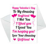 Boyfriend Valentines Day Card From Girlfriend Greetings Him Card For Valentines