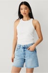 Levi's - Jeansshorts 501 Mid Thigh Short LW Fun Fla - Blå