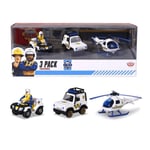 Fireman Sam Police Vehicles Pack Of 3 Quad Bike Jeep Helicopter Traffic Cop