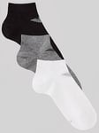 Emporio Armani Bodywear Casual Cotton 3 Pack Sneaker Socks, Multi, Size S/M, Men