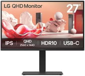Lcd Monitorius|Lg|27Ba75qb-B|27"|Panel Ips|2560X1440|16:9|100Hz|Matte|Speakers|Swivel|Pivot|Height Adjustable|Tilt|Colour Juodas|27Ba75qb-B