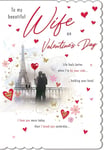 To My Beautiful Wife Paris Couple Photo Design Valentine's Day Card Lovely Verse