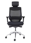 Office Hippo Ergonomic Desk Chair, Mesh Ergonomic Home Office Chair with Back Support, Adjustable Arms, Swivel, Black