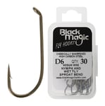 Black Magic Fly Hooks Size 6 Qty 30