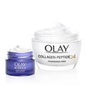 Olay Womens Day Cream Collagen Peptide 24 50ml and Retinol 24 Night 15ml - One Size